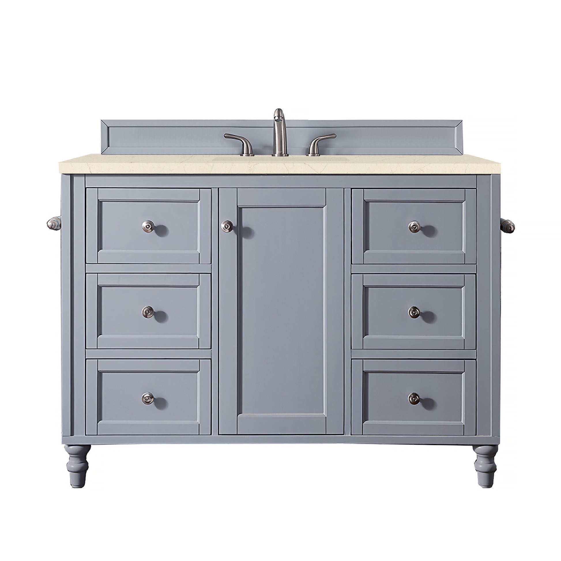 Copper Cove Encore 48" Single Vanity, Silver Gray w/ 3 CM Eternal Marfil Quartz Top James Martin Vanities
