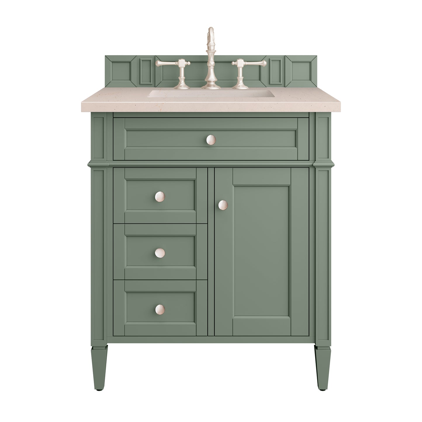 Brittany 30" Single Vanity, Smokey Celadon w/ 3CM Eternal Marfil Top James Martin Vanities