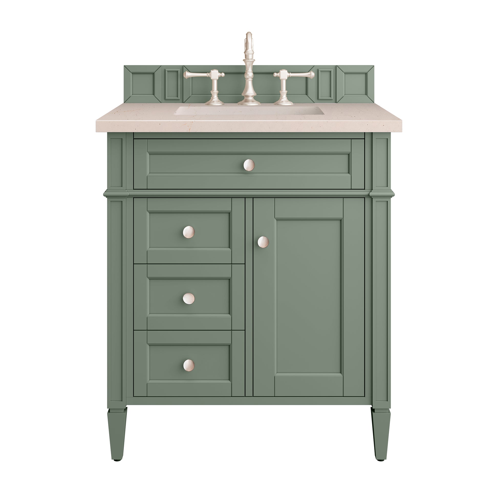 Brittany 30" Single Vanity, Smokey Celadon w/ 3CM Eternal Marfil Top James Martin Vanities