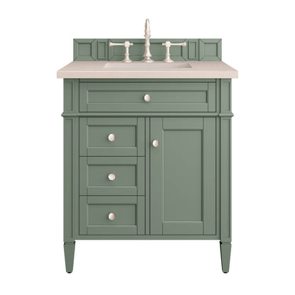 Brittany 30" Single Vanity, Smokey Celadon w/ 3CM Eternal Marfil Top James Martin Vanities