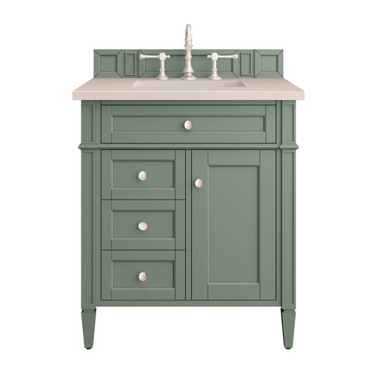 Brittany 30" Single Vanity, Smokey Celadon w/ 3CM Eternal Marfil Top James Martin Vanities