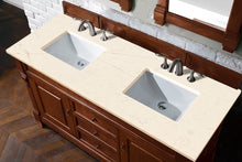 Load image into Gallery viewer, Brookfield 60&quot; Double Vanity, Warm Cherry w/ 3 CM Eternal Marfil Quartz Top James Martin Vanities