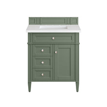 Load image into Gallery viewer, Brittany 30&quot; Single Vanity, Smokey Celadon w/ 3CM White Zeus Top James Martin Vanities