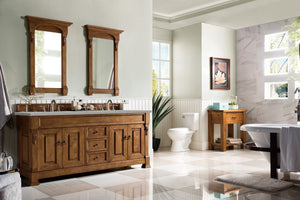 Brookfield 72" Double Vanity, Country Oak w/ 3 CM Eternal Serena Quartz Top James Martin Vanities