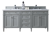 Load image into Gallery viewer, Brittany 72&quot; Urban Gray Double Vanity w/ 3 CM White Zeus Quartz Top James Martin Vanities