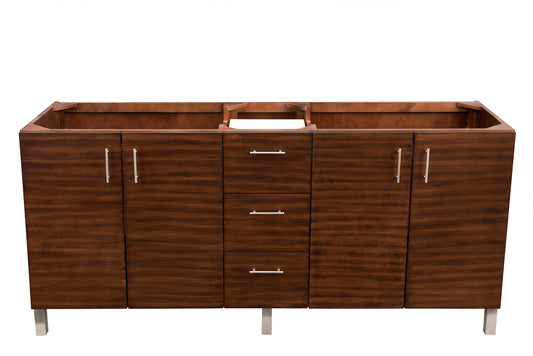 Metropolitan 72" Double Vanity, American Walnut James Martin Vanities