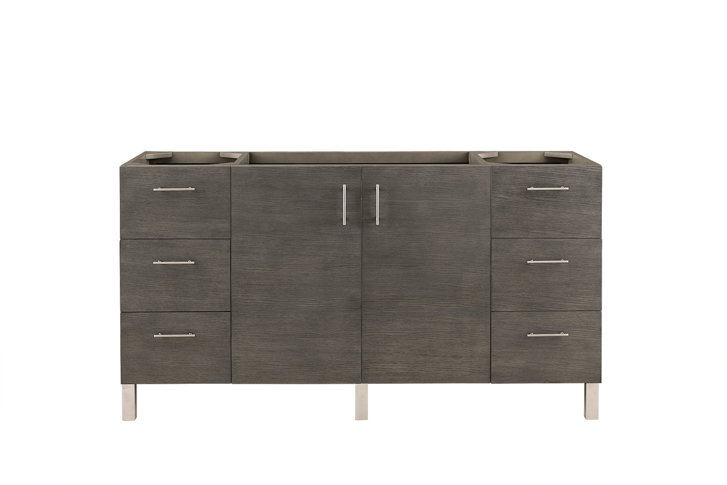Metropolitan 60" Single Vanity, Silver Oak James Martin Vanities