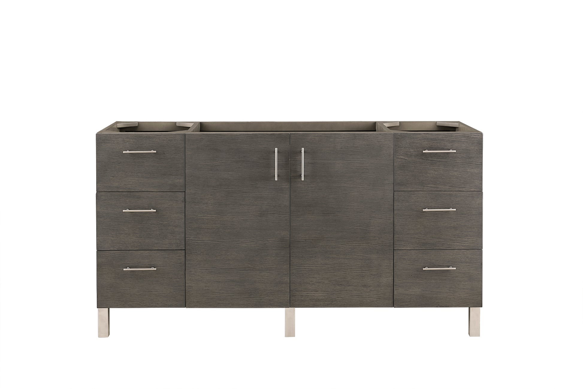 Metropolitan 60" Single Vanity, Silver Oak James Martin Vanities
