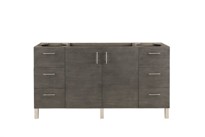 Metropolitan 60" Single Vanity, Silver Oak James Martin Vanities