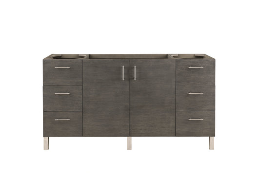 Metropolitan 60" Single Vanity, Silver Oak James Martin Vanities