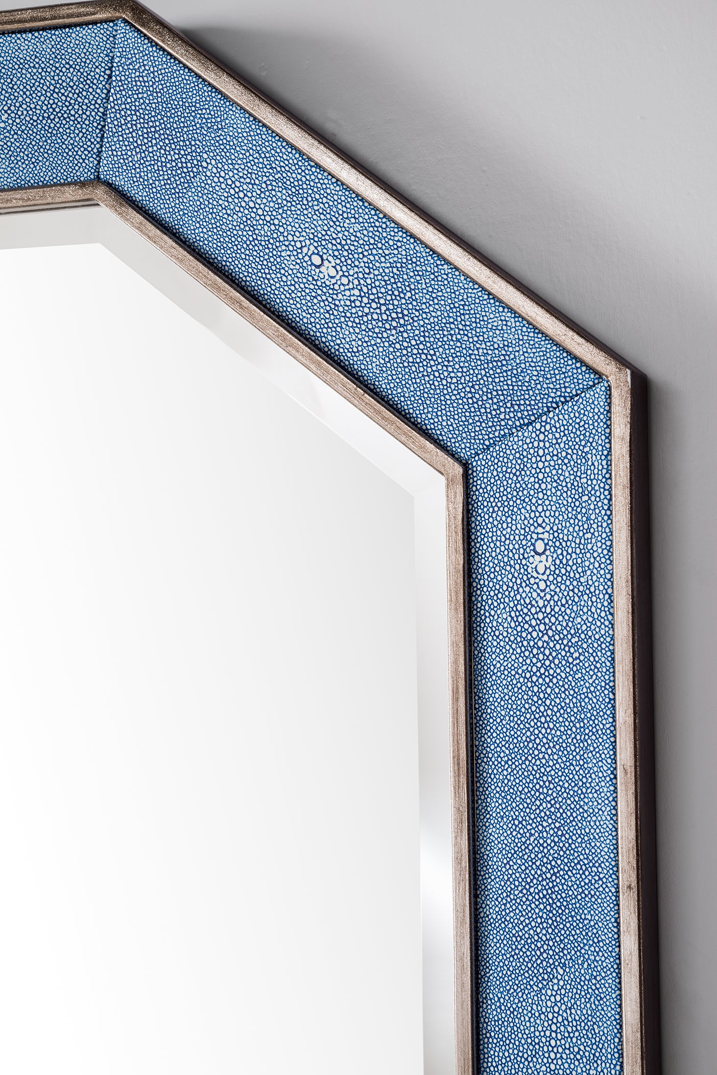 Tangent 30" Mirror, Silver w/ Delft Blue James Martin Vanities