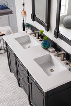 Load image into Gallery viewer, Brittany 60&quot; Black Onyx Double Vanity w/ 3 CM White Zeus Quartz Top James Martin Vanities