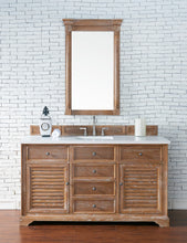 Load image into Gallery viewer, Savannah 60&quot; Single Vanity Cabinet, Driftwood, w/ 3 CM White Zeus Quartz Top James Martin Vanities