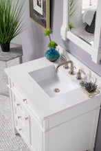 Load image into Gallery viewer, Brittany 30&quot; Single Vanity, Bright White, w/ 3 CM White Zeus Quartz Top James Martin Vanities