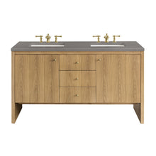Load image into Gallery viewer, Hudson 60&quot; Double Vanity, Light Natural Oak w/ 3CM Grey Expo Top James Martin Vanities