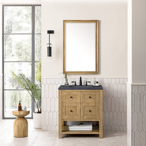 Breckenridge 30" Single Vanity, Light Natural Oak w/ 3CM Charcoal Soapstone Top James Martin Vanities