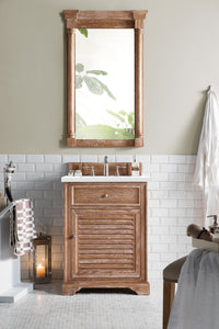 Savannah 26" Single Vanity Cabinet, Driftwood, w/ 3 CM White Zeus Quartz Top James Martin Vanities