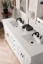 Load image into Gallery viewer, Bathroom Vanities Outlet Atlanta Renovate for LessBrookfield 72&quot; Double Vanity, Bright White w/ 3 CM White Zeus Quartz Top