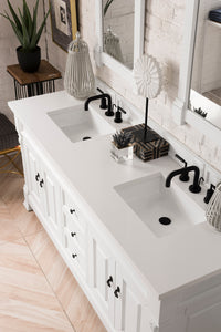 Bathroom Vanities Outlet Atlanta Renovate for LessBrookfield 72" Double Vanity, Bright White w/ 3 CM White Zeus Quartz Top