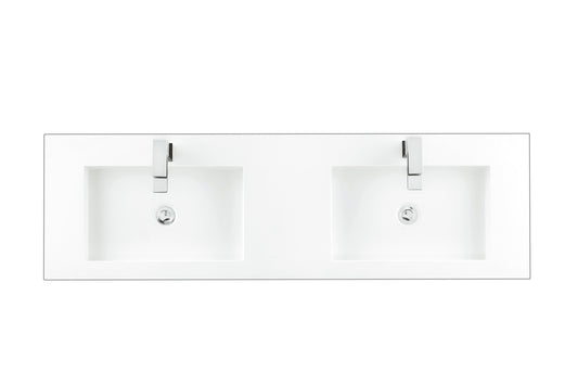 Bathroom Vanities Outlet Atlanta Renovate for Less59" Double Top, Composite Stone, Glossy White Finish
