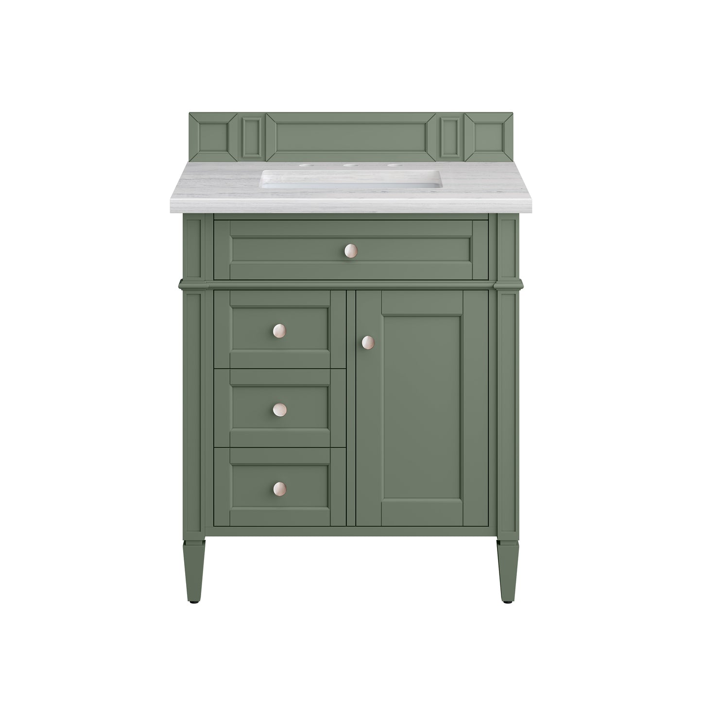 Brittany 30" Single Vanity, Smokey Celadon w/ 3CM Arctic Fall Top James Martin Vanities
