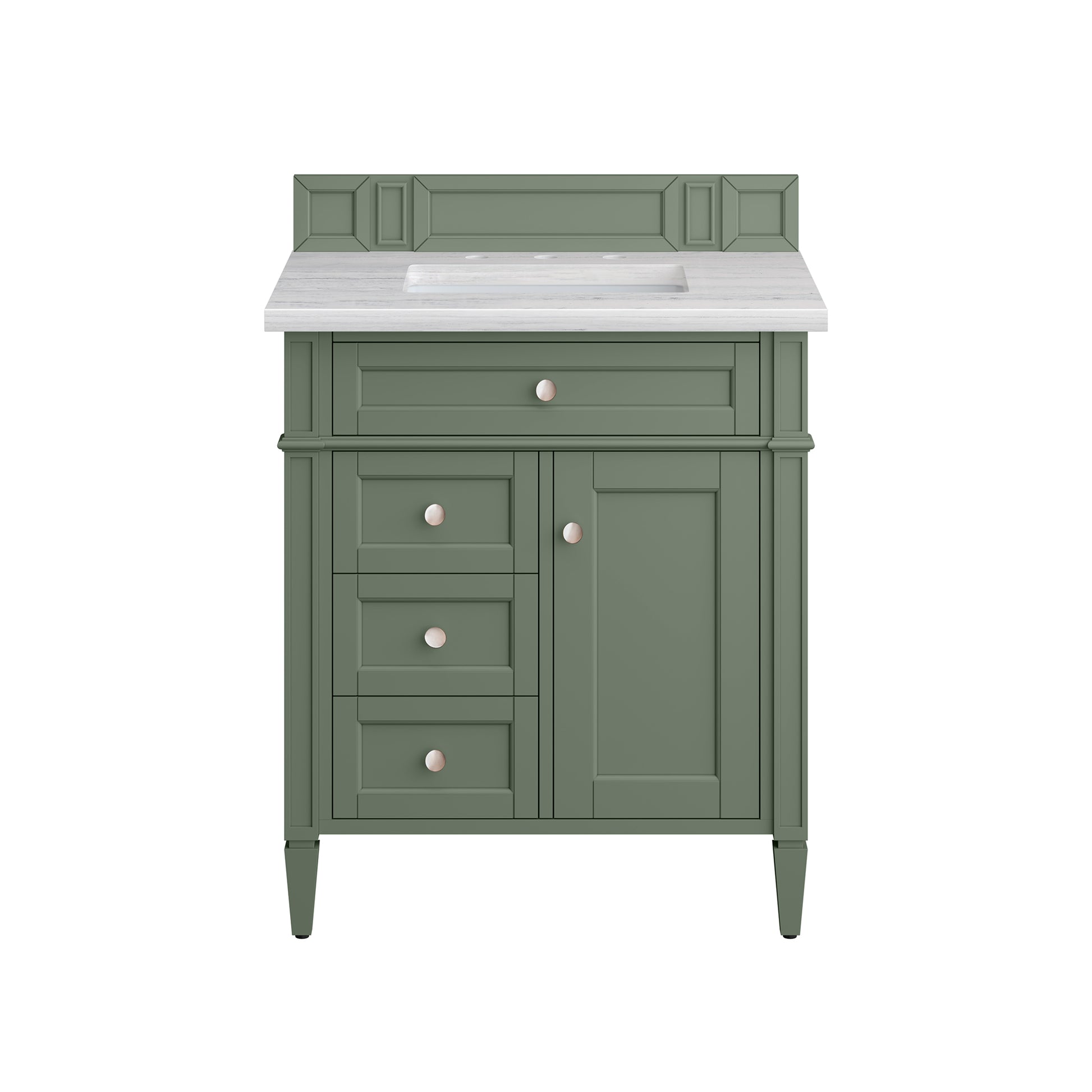 Brittany 30" Single Vanity, Smokey Celadon w/ 3CM Arctic Fall Top James Martin Vanities