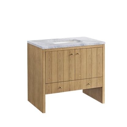 Bathroom Vanities Outlet Atlanta Renovate for LessHudson 36" Single Vanity, Light Natural Oak w/ 3CM Carrara Marble Top