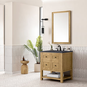 Breckenridge 30" Single Vanity, Light Natural Oak w/ 3CM Charcoal Soapstone Top James Martin Vanities