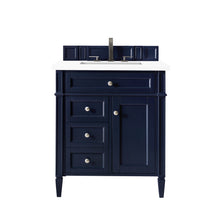 Load image into Gallery viewer, Brittany 30&quot; Single Vanity, Victory Blue w/ 3 CM White Zeus Quartz Top James Martin Vanities