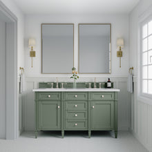 Load image into Gallery viewer, Brittany 60&quot; Double Vanity, Smokey Celadon w/ 3CM Arctic Fall Top James Martin Vanities