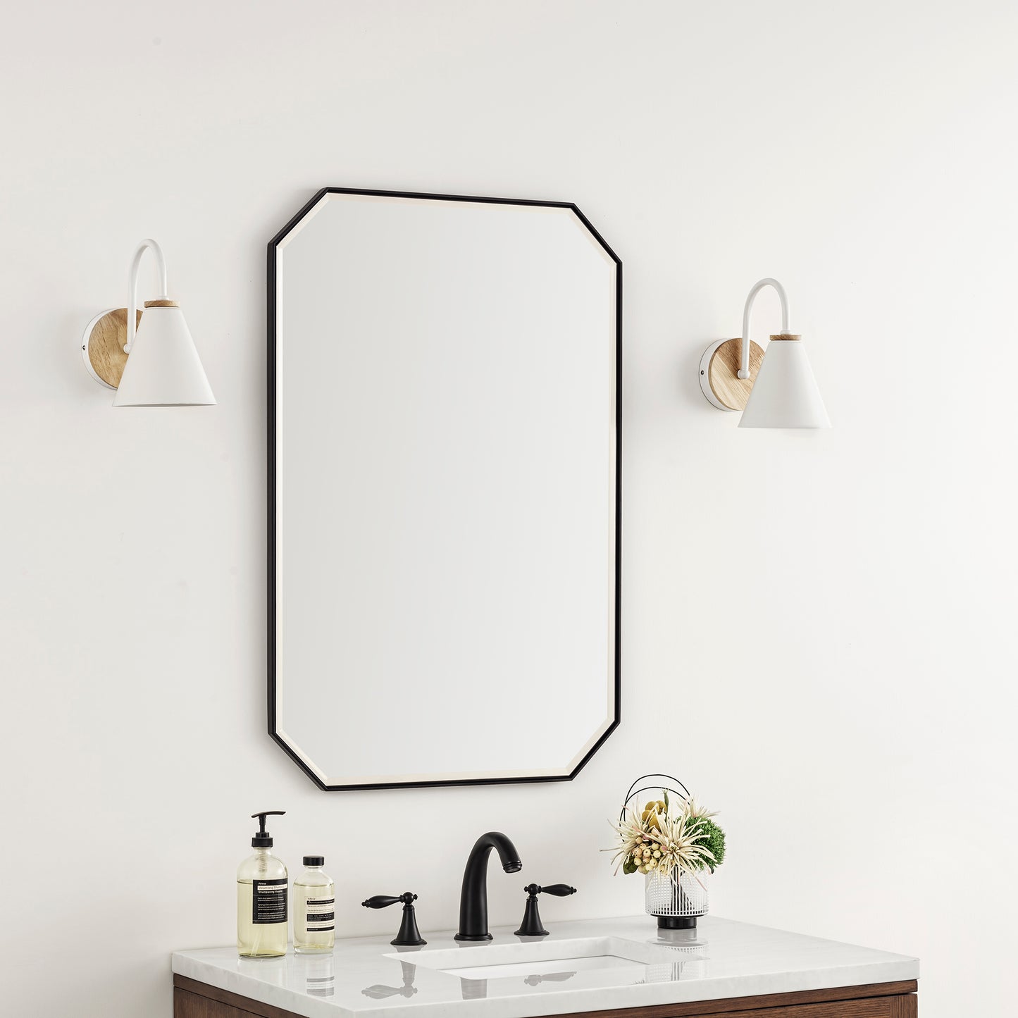 Rohe 24" Mirror, Matte Black James Martin Vanities