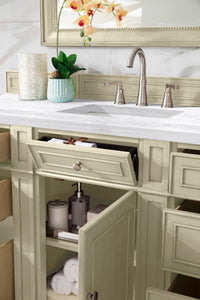 Bathroom Vanities Outlet Atlanta Renovate for LessBristol 60" Single Vanity, Vintage Vanilla, w/ 3 CM Arctic Fall Solid Surface Top