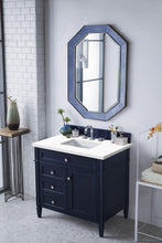 Load image into Gallery viewer, Brittany 36&quot; Victory Blue Single Vanity w/ 3 CM White Zeus Quartz Top James Martin Vanities