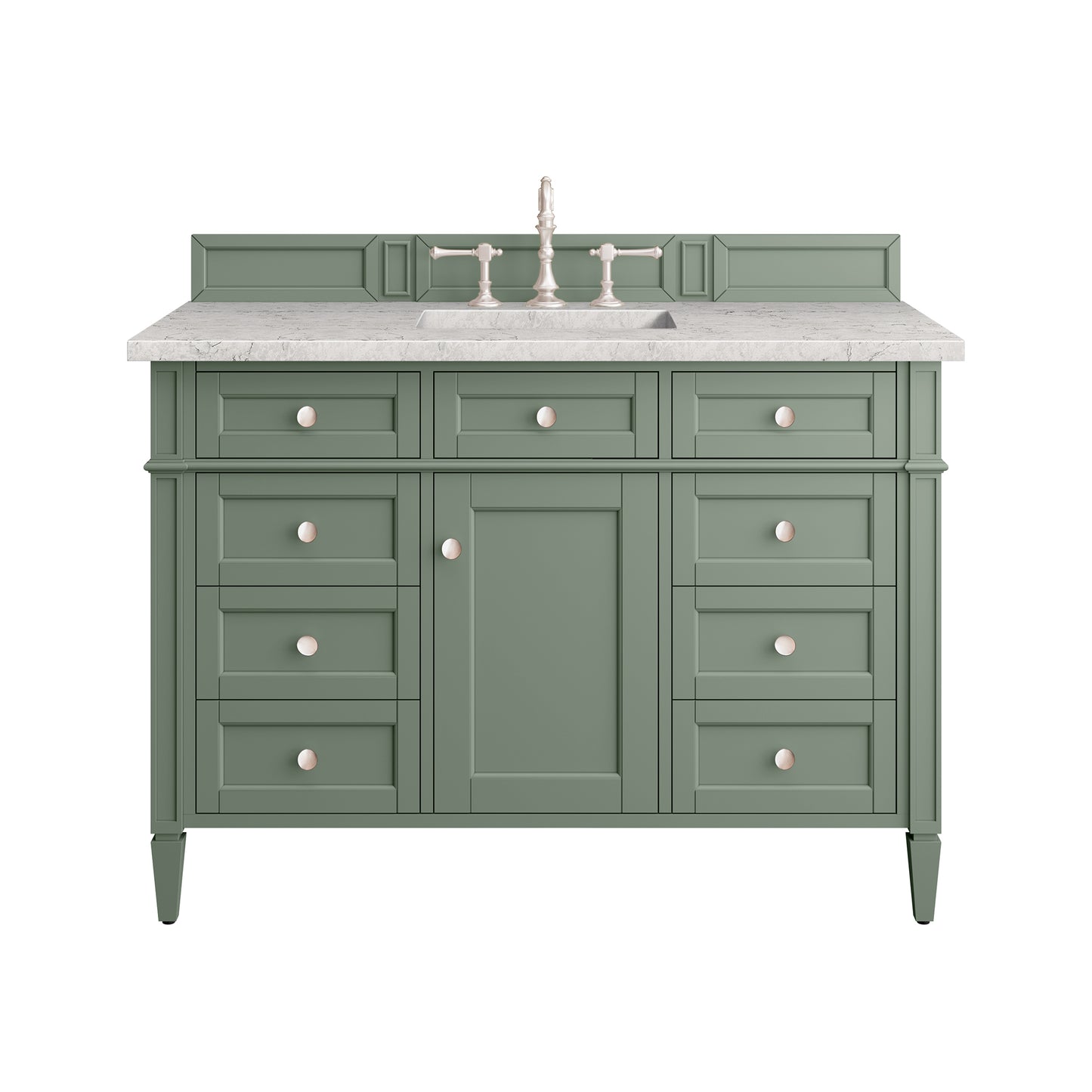 Brittany 48" Single Vanity, Smokey Celadon w/ 3CM Eternal Jasmine Pearl Top James Martin Vanities