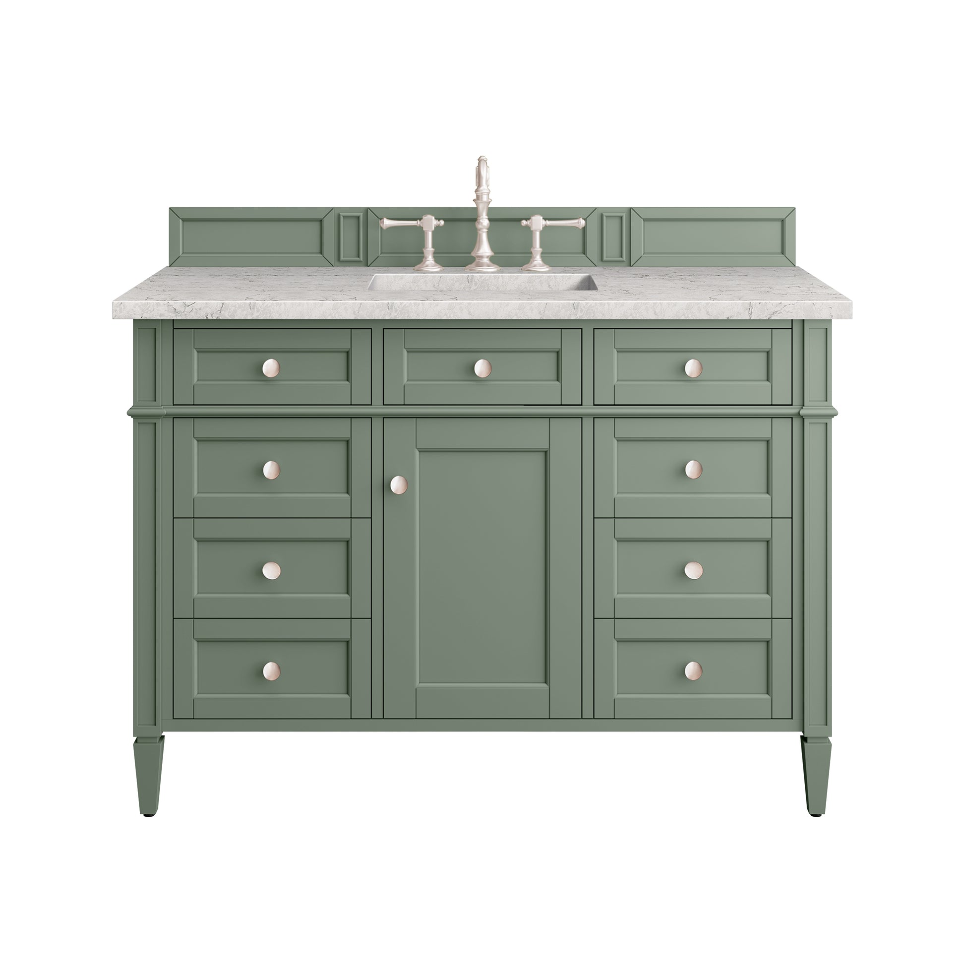 Brittany 48" Single Vanity, Smokey Celadon w/ 3CM Eternal Jasmine Pearl Top James Martin Vanities