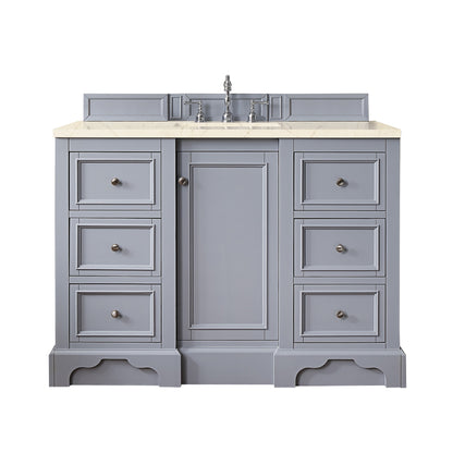 De Soto 48" Single Vanity, Silver Gray w/ 3 CM Eternal Marfil Quartz Top James Martin Vanities