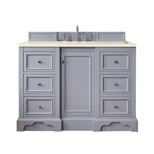 De Soto 48" Single Vanity, Silver Gray w/ 3 CM Eternal Marfil Quartz Top James Martin Vanities