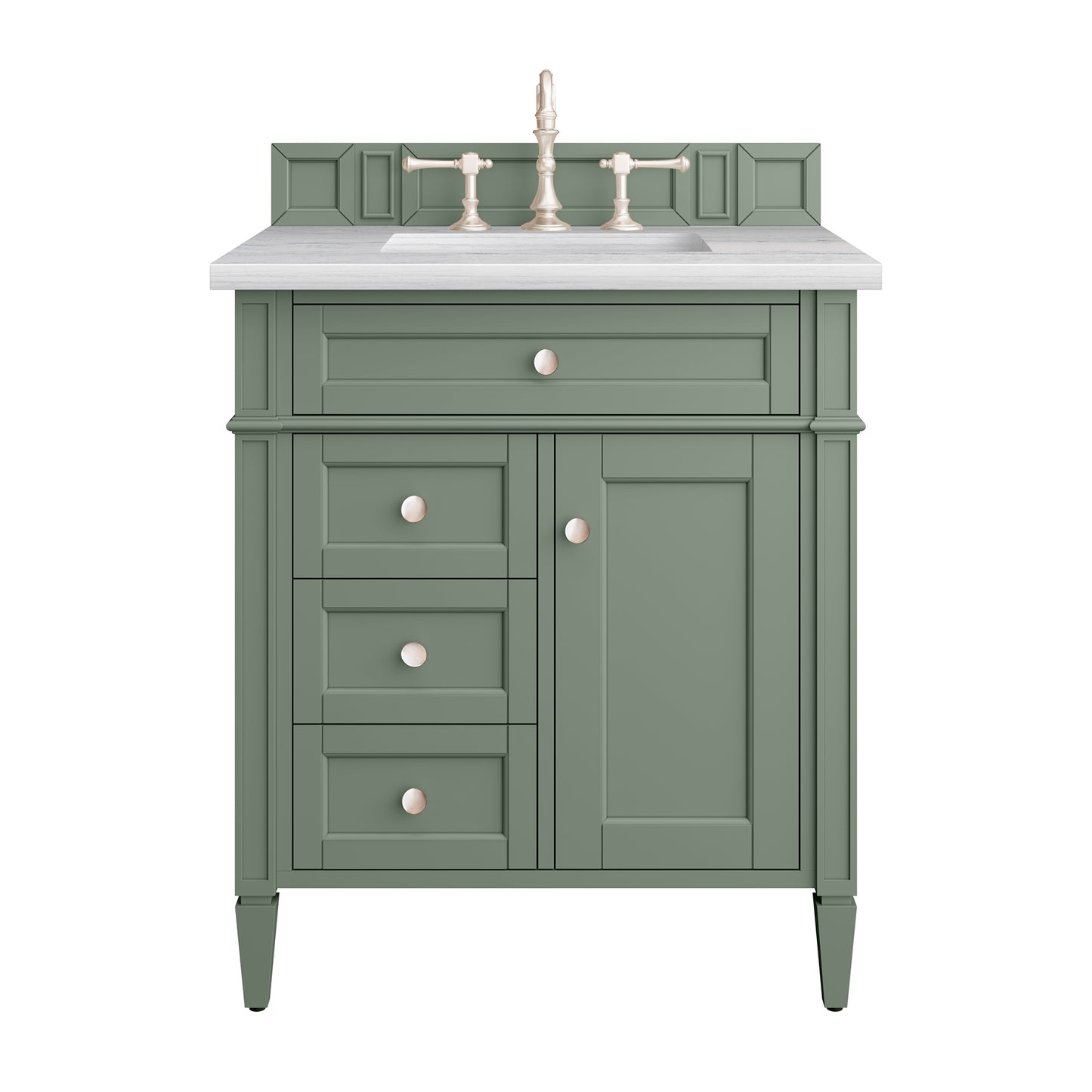 Brittany 30" Single Vanity, Smokey Celadon w/ 3CM Arctic Fall Top James Martin Vanities