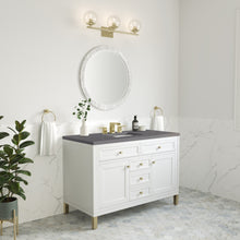 Load image into Gallery viewer, Chicago 48&quot; Single Vanity, Glossy White w/ 3CM Grey Expo Top James Martin Vanities