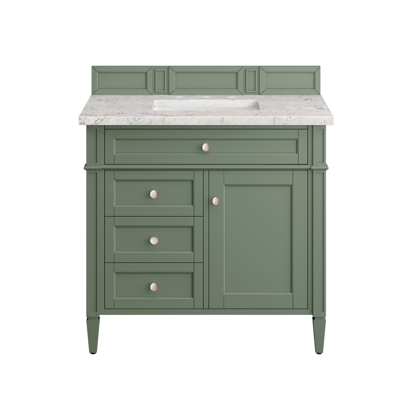 Brittany 36" Single Vanity, Smokey Celadon w/ 3CM Eternal Jasmine Pearl Top James Martin Vanities