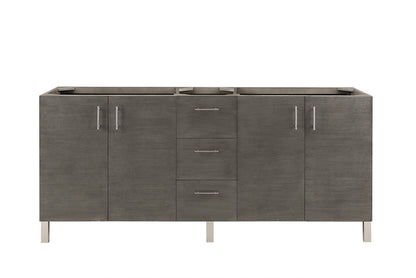 Metropolitan 72" Double Vanity, Silver Oak James Martin Vanities