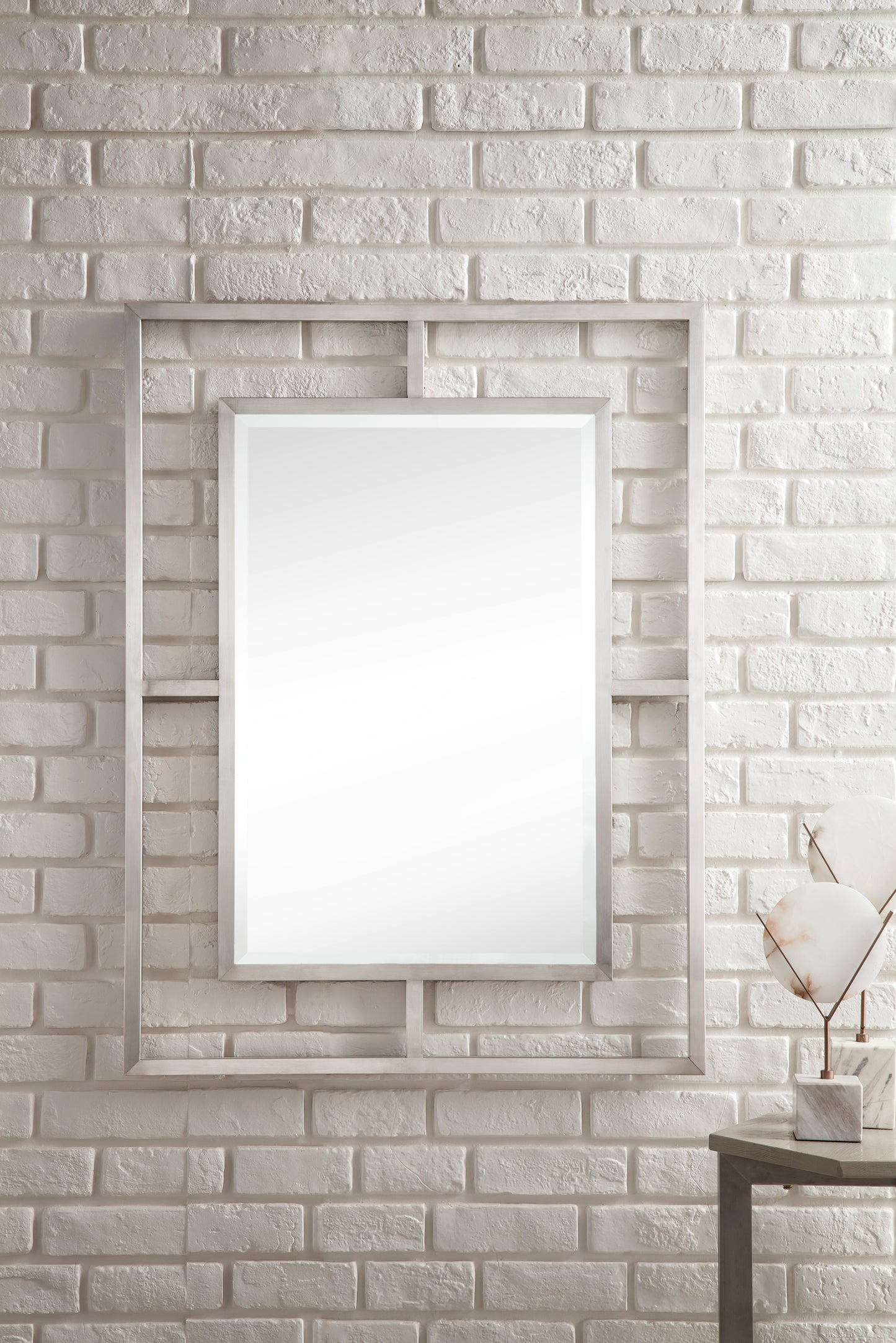 Boston 30" Rectangular Mirror, Brushed Nickel James Martin Vanities