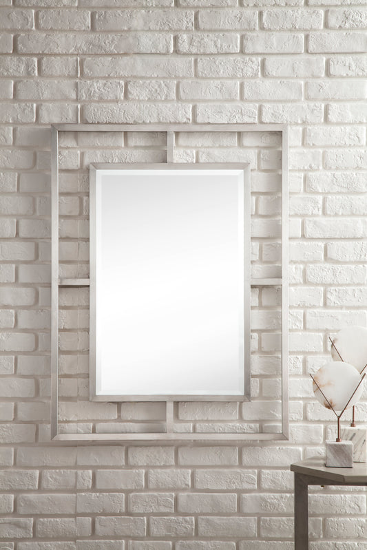 Boston 30" Rectangular Mirror, Brushed Nickel James Martin Vanities
