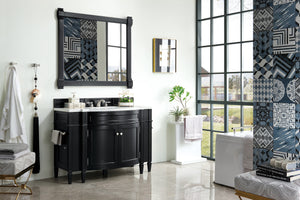 Brittany 46" Single Vanity, Black Onyx w/ 3 CM White Zeus Quartz Top James Martin Vanities