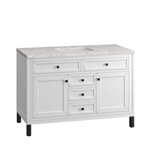 Bathroom Vanities Outlet Atlanta Renovate for LessChicago 48" Single Vanity, Glossy White w/ 3CM Eternal Jasmine Pearl Top