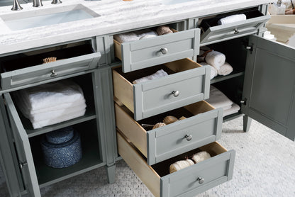 Bathroom Vanities Outlet Atlanta Renovate for LessBrittany 60" Urban Gray Double Vanity w/ 3 CM Arctic Fall Solid Surface Top