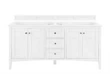 Load image into Gallery viewer, Palisades 72&quot; Double Vanity, Bright White, w/ 3 CM Grey Expo Quartz Top James Martin Vanities