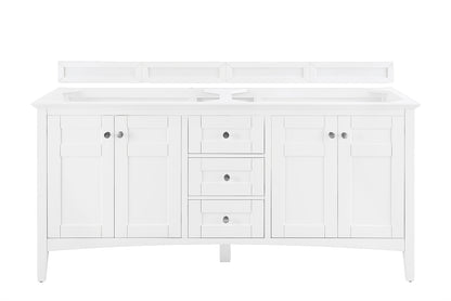 Palisades 72" Double Vanity, Bright White James Martin Vanities