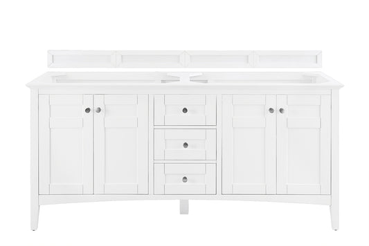 Palisades 72" Double Vanity, Bright White James Martin Vanities