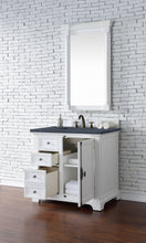 Load image into Gallery viewer, Providence 36&quot; Single Vanity Cabinet, Bright White, w/ 3 CM Charcoal Soapstone Quartz Top James Martin